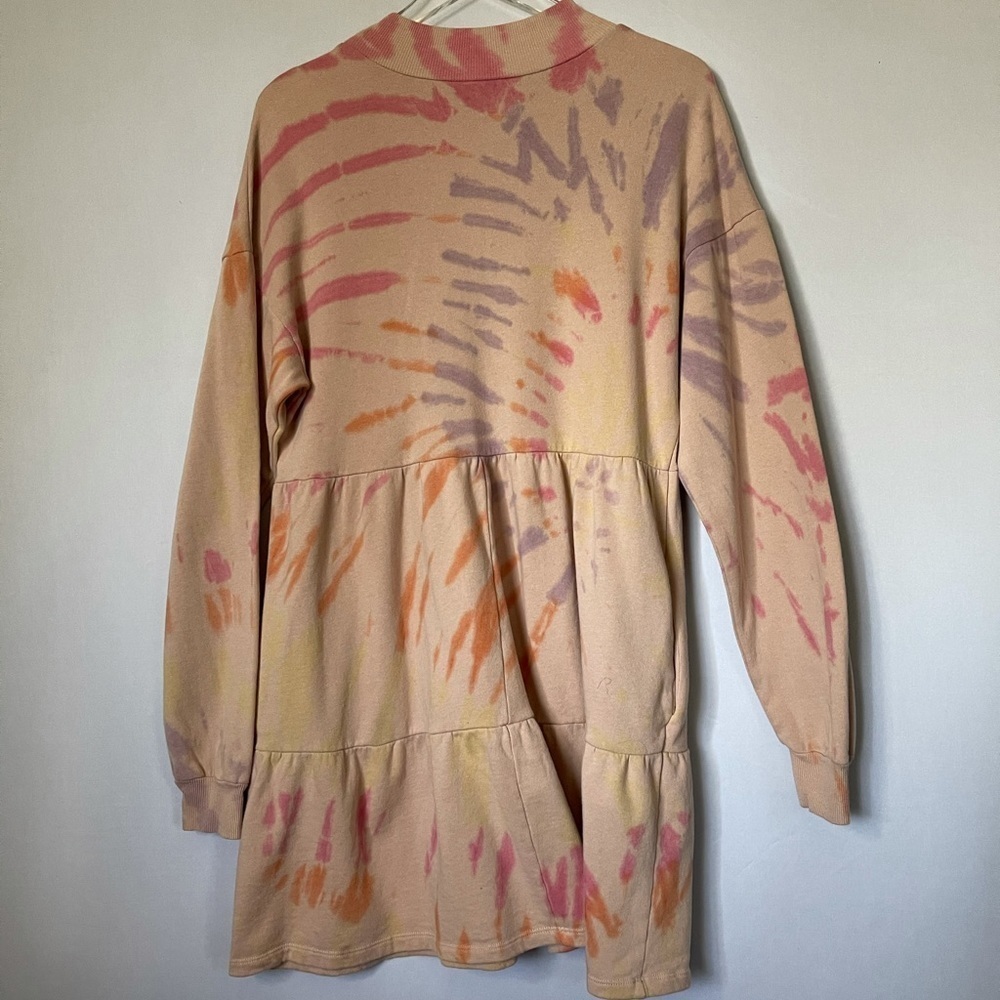Pastel Tie Dye Tiered Sweatshirt Dress M - Picture 11 of 11